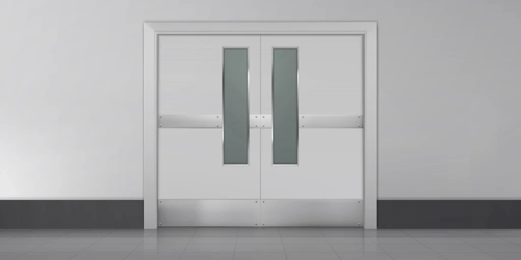 Steel door for commercial buildings